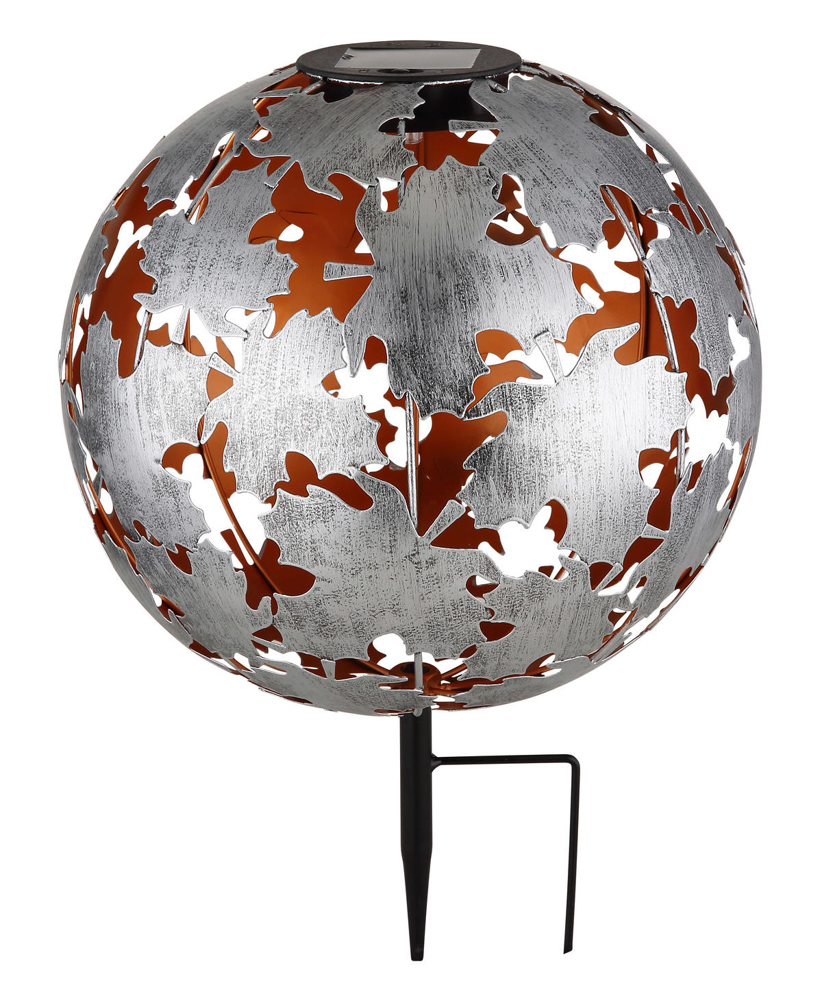 SOLARLEUCHTE SOLAR 27/37 cm   - Silberfarben/Schwarz, Design, Metall (27/37cm) - Globo