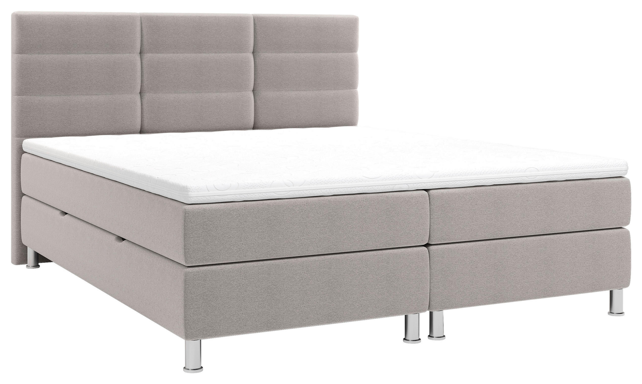 BOXBETT 180/200 cm  in Grau  - Chromfarben/Grau, KONVENTIONELL, Textil/Metall (180/200cm) - Carryhome