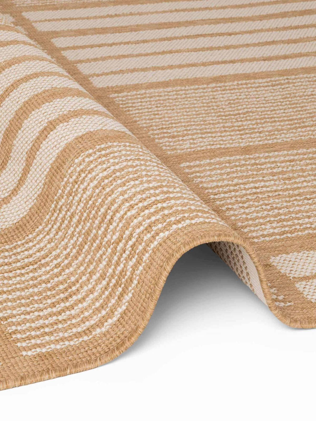 FLACHWEBETEPPICH 200/300 cm Haringey Weiß, Sandfarben rechteckig  - Sandfarben/Weiß, Design, Kunststoff (200/300cm)