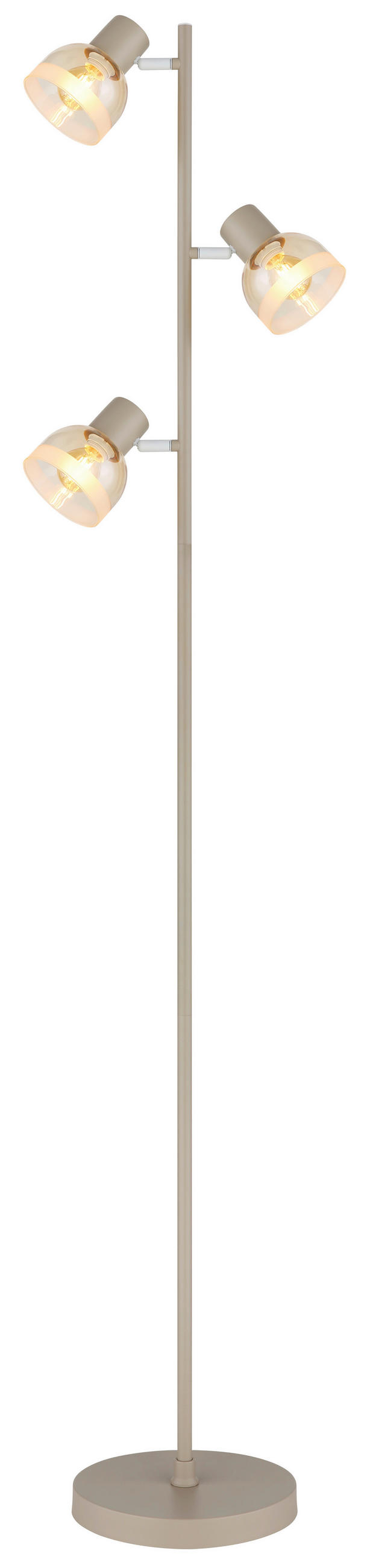 STEHLEUCHTE Kairo 25/23/154 cm  - Sandfarben/Schwarz, Design, Glas/Kunststoff (25/23/154cm) - Globo
