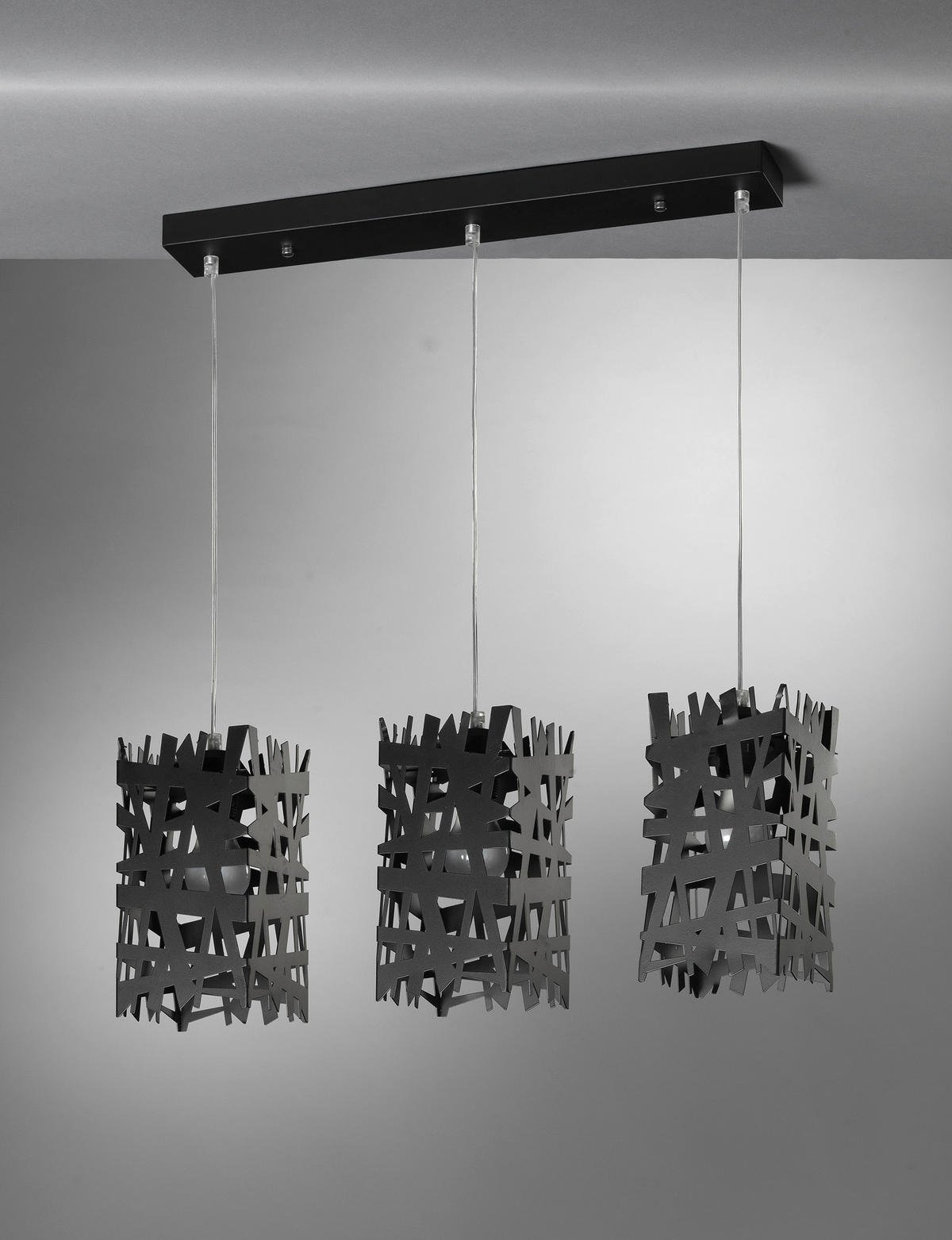 ZÁVĚSNÉ SVÍTIDLO, 55/100 cm  - černá, Design, kov (55/100cm)