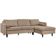 ECKSOFA in Cord Hellbraun  - Hellbraun/Eichefarben, MODERN, Holz/Textil (261/178cm) - Carryhome