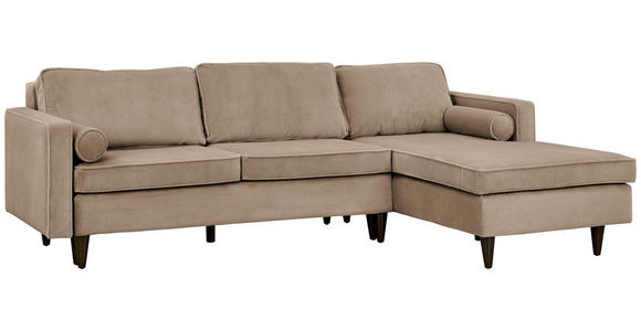 ECKSOFA in Cord Hellbraun  - Hellbraun/Eichefarben, MODERN, Holz/Textil (261/178cm) - Carryhome