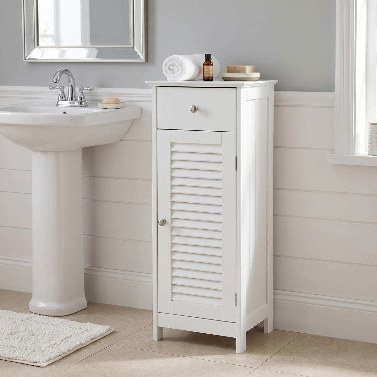 KOMODA, bílá, 32/87/30 cm - bílá, Trend, kov/kompozitní dřevo (32/87/30cm) - Boxxx
