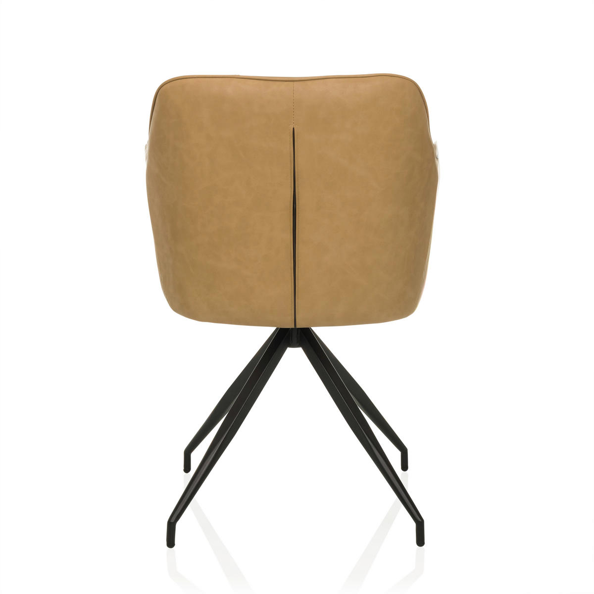 ARMLEHNSTUHL  in Lederlook  - Cognac/Schwarz, MODERN, Leder/Metall (61/90/56cm) - MID.YOU