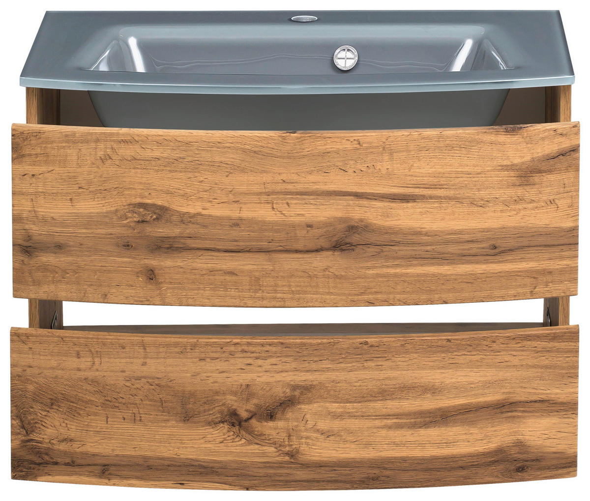 SKRINKA S UMÝVADLOM, farba duba, farba duba, 80 cm - sivá/farba duba, Konventionell, kompozitné drevo/sklo (80cm) - Held
