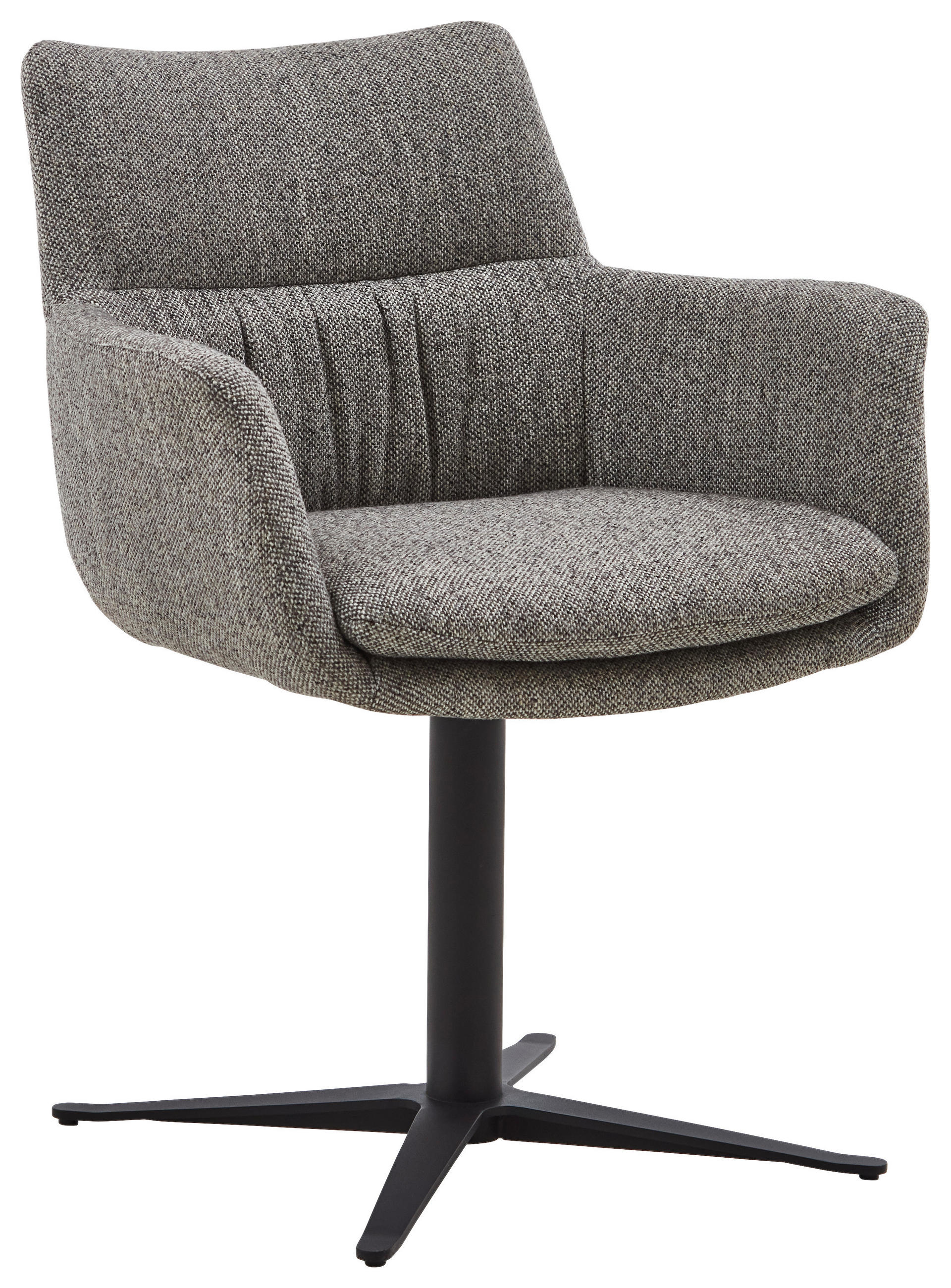 ARMLEHNSTUHL  in Eisen Webstoff  - Schwarz/Grau, Design, Textil/Metall (64/84/66cm) - Valdera