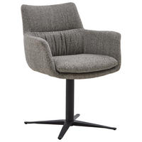 ARMLEHNSTUHL  in Eisen Webstoff  - Schwarz/Grau, Design, Textil/Metall (64/84/66cm) - Valdera