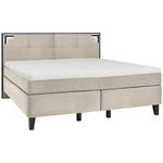 BOXSPRINGBETT 160/200 cm  in Taupe  - Taupe/Schwarz, Design, Holz/Textil (160/200cm) - Hom`in