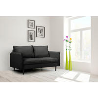 2-SITZER-SOFA Samt Schwarz  - Schwarz, Design, Holz/Textil (138/86/100cm) - P & B