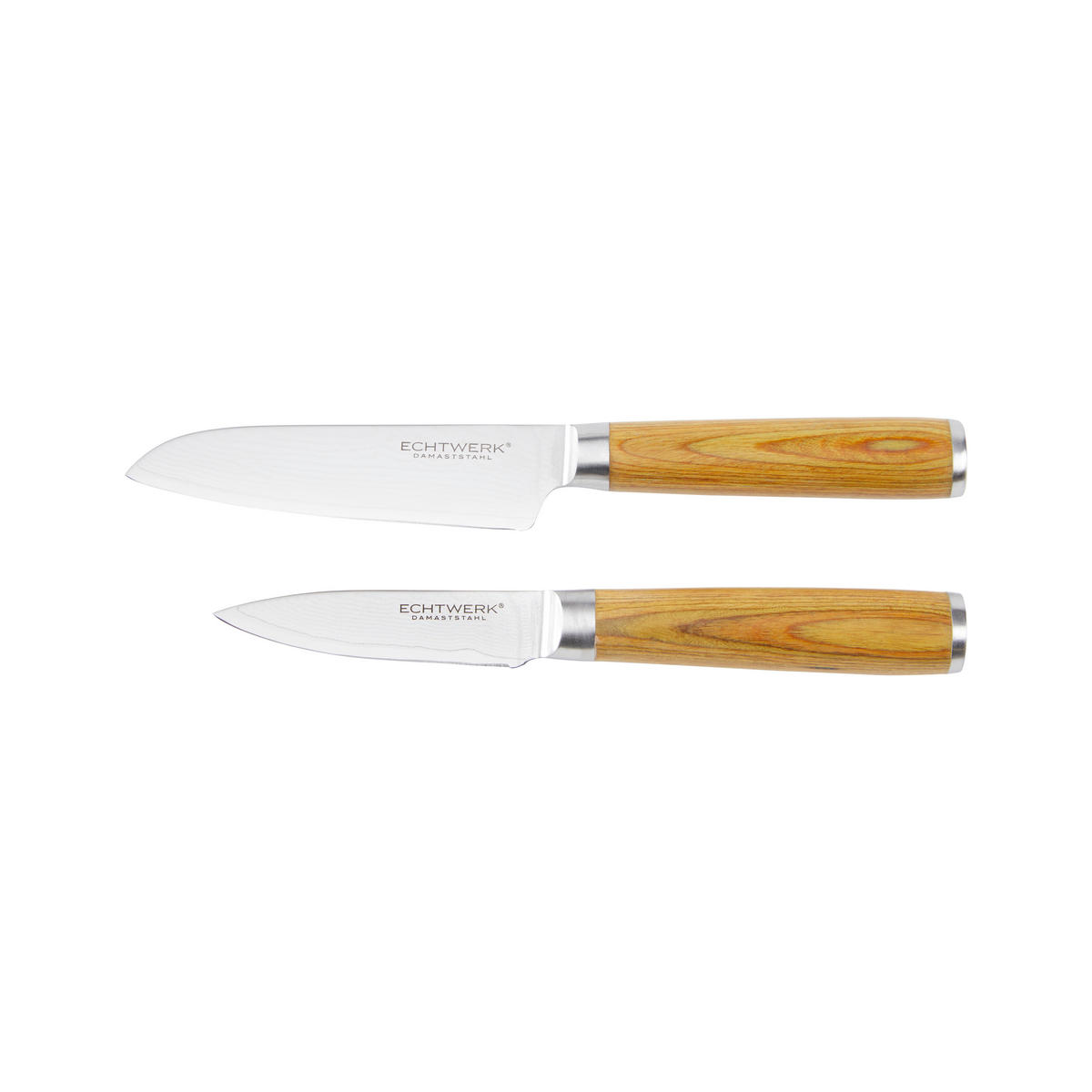 MESSERSET 2-teilig  - Silberfarben/Braun, MODERN, Holz/Metall - Echtwerk