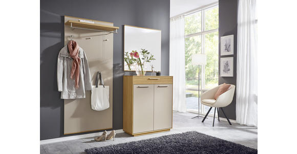 GARDEROBE 3-teilig in 180/195/37 cm - Taupe/Eichefarben, Design, Holz/Holzwerkstoff (180/195/37cm) - Novel