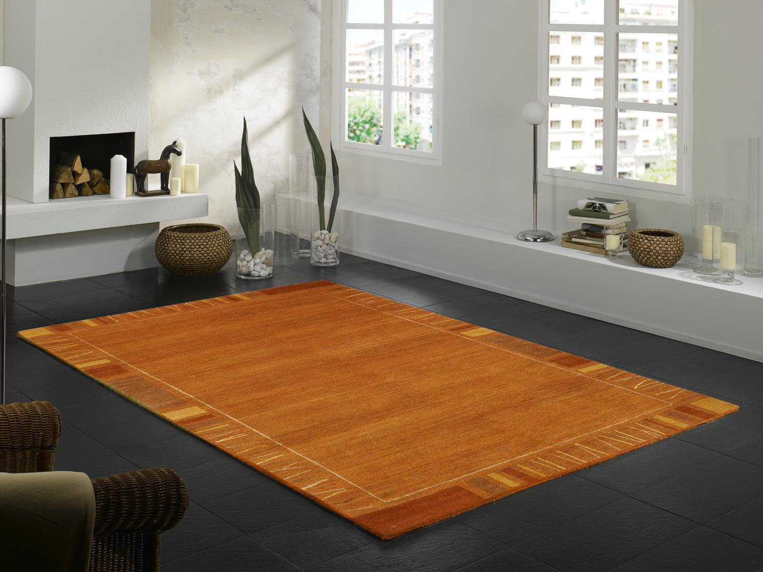 WOLLTEPPICH 200/250 cm Sena Silk Mata Kupferfarben  - Kupferfarben, Basics, Textil (200/250cm) - Cazaris