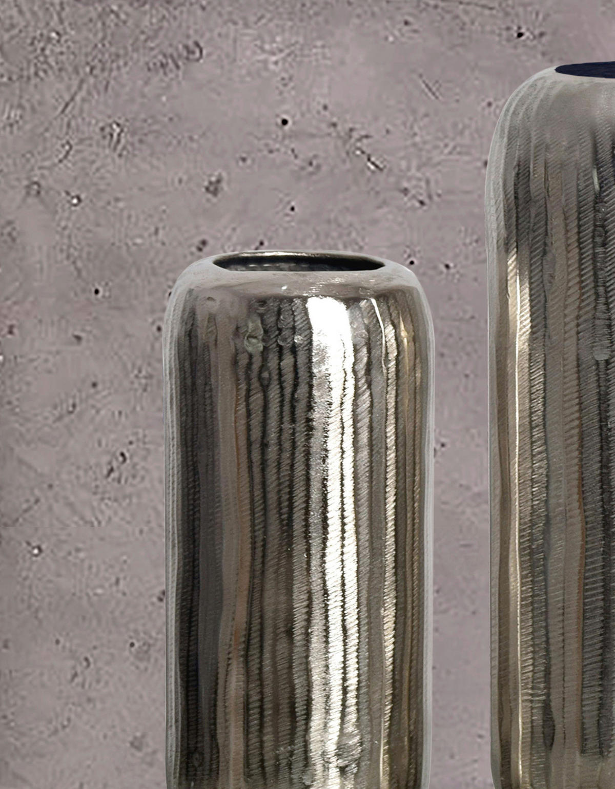 DEKOVASE  - Silberfarben, Design, Metall (16/40,5/16cm) - Livetastic