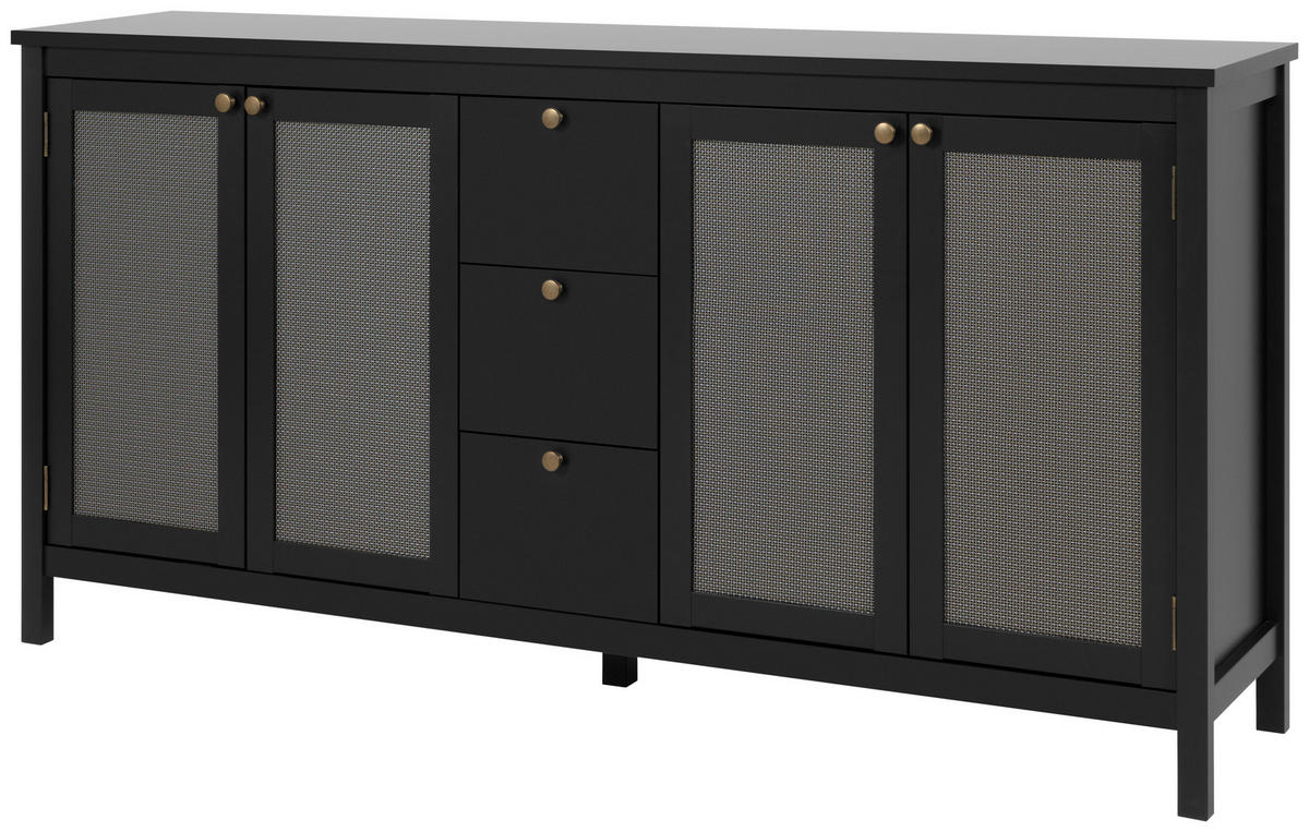 SIDEBOARD  in 180/90/40 cm  - Messingfarben/Schwarz, Trend, Holzwerkstoff/Metall (180/90/40cm) - MID.YOU
