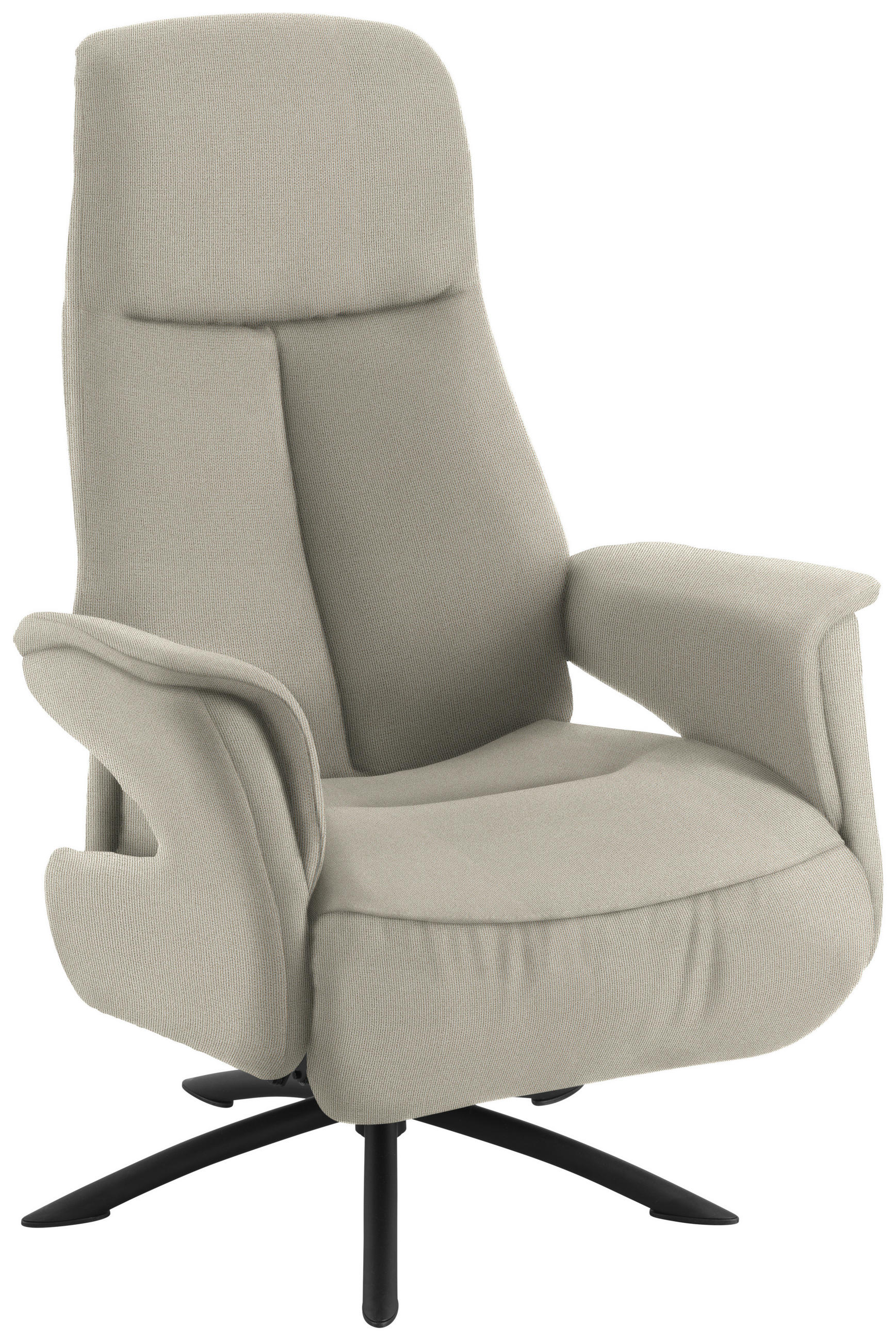 RELAXSESSEL in Textil Greige  - Greige/Schwarz, Design, Textil/Metall (73/108/86cm) - Welnova