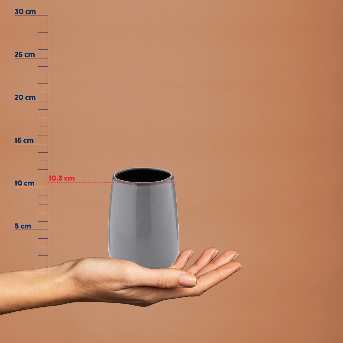 ZAHNPUTZBECHER Keramik  - Blau, Basics, Keramik (8/10,5cm) - Kela