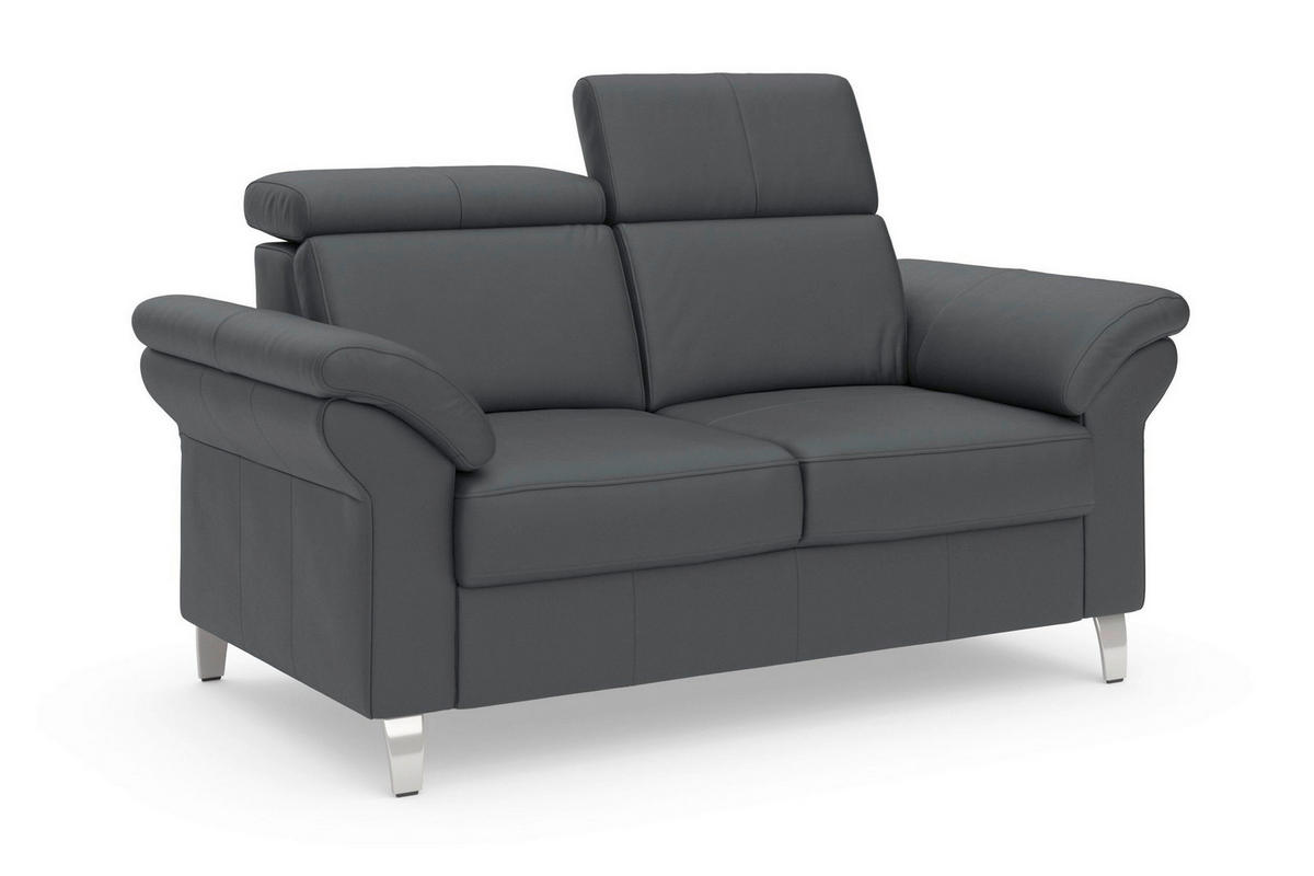 2-SITZER-SOFA ARNGAST E Schwarz Echtleder  - Chromfarben/Schwarz, Basics, Leder/Textil (156/84/93cm) - Sit & More