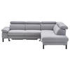 ECKSOFA Flachgewebe Hellgrau  - Hellgrau/Schwarz, Design, Holzwerkstoff/Textil (272/217cm) - Pure Home Comfort