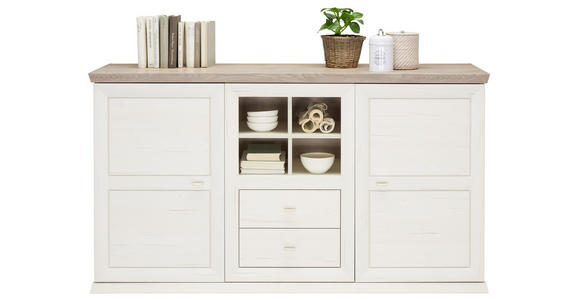 SIDEBOARD 160/88,3/42,5 cm - Weiß/Grau, LIFESTYLE, Holzwerkstoff/Metall (160/88,3/42,5cm) - Hom`in