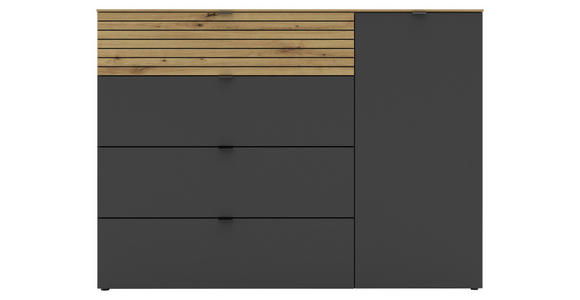 SIDEBOARD 136/99/41 cm  in Graphitfarben, Eiche Artisan  - Schwarz/Graphitfarben, MODERN, Holzwerkstoff/Metall (136/99/41cm) - Voleo