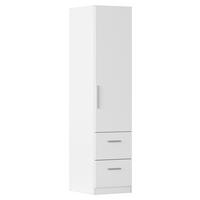 DREHTÜRENSCHRANK 47/197/54 cm,  in Weiß, 1 Tür(en)  - Alufarben/Weiß, KONVENTIONELL, Holzwerkstoff/Kunststoff (47/197/54cm) - home24