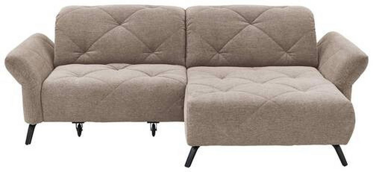 ECKSOFA in Webstoff Taupe  - Taupe/Schwarz, Design, Textil/Metall (244/173cm) - Moderano