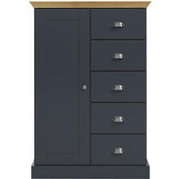 KOMMODE MURCIA, 75/110/35 cm, 5 Schublade(n)  - Eichefarben/Anthrazit, Design, Holzwerkstoff/Metall (75/110/35cm) - Livetastic