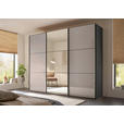SCHWEBETÜRENSCHRANK 249/222/68 cm 3-türig Anthrazit, Dunkelgrau  - Dunkelgrau/Anthrazit, MODERN, Glas/Holzwerkstoff (249/222/68cm) - Moderano