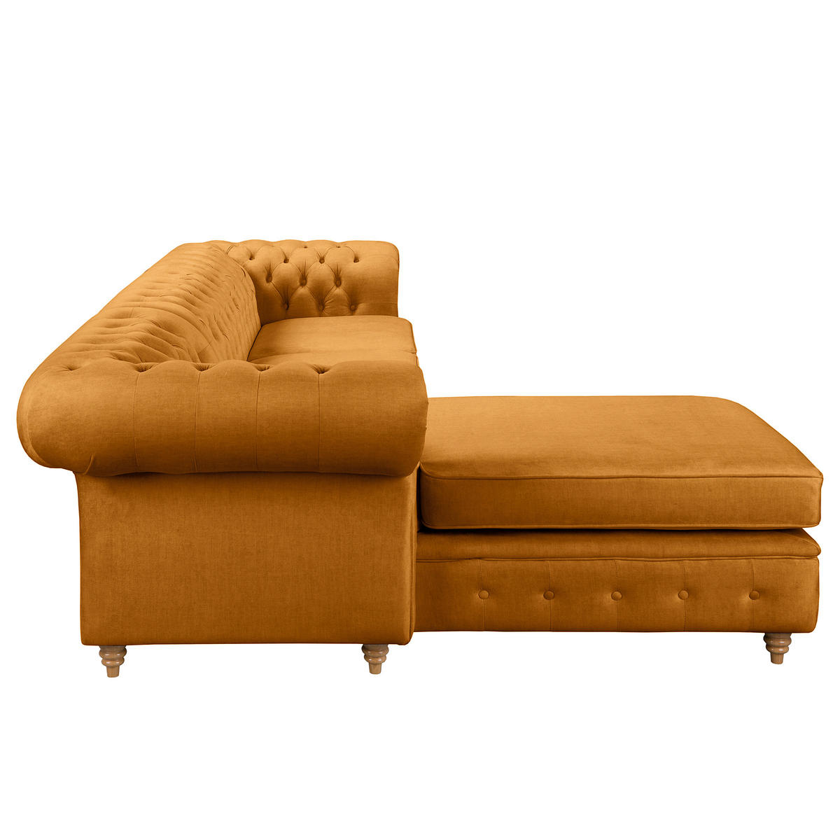 ECKSOFA Laura Bernsteinfarben Mikrofaser  - Bernsteinfarben/Braun, Design, Holz/Textil (182/284cm) - P & B