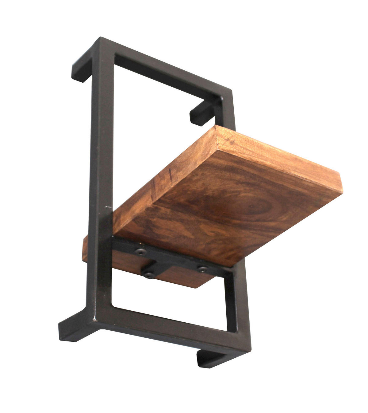 WANDREGAL 20/35/25 cm  - Schwarz/Naturfarben, Design, Holz/Metall (20/35/25cm) - MID.YOU