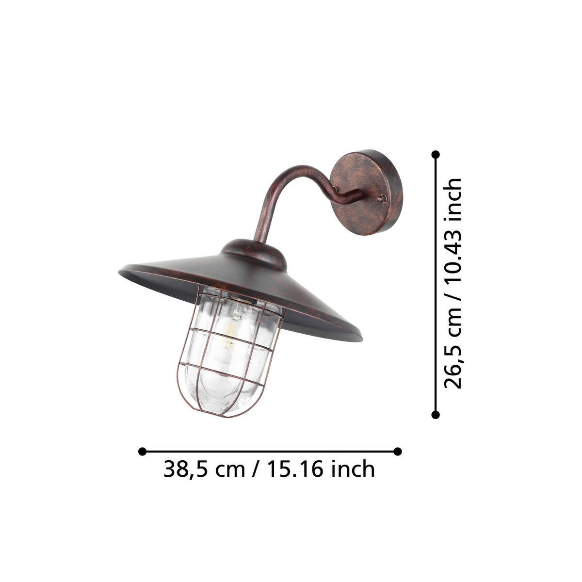 AUßENLEUCHTE Melgoa 25/38/30 cm  - Klar/Zinkfarben, KONVENTIONELL, Glas/Metall (25/38/30cm) - Eglo
