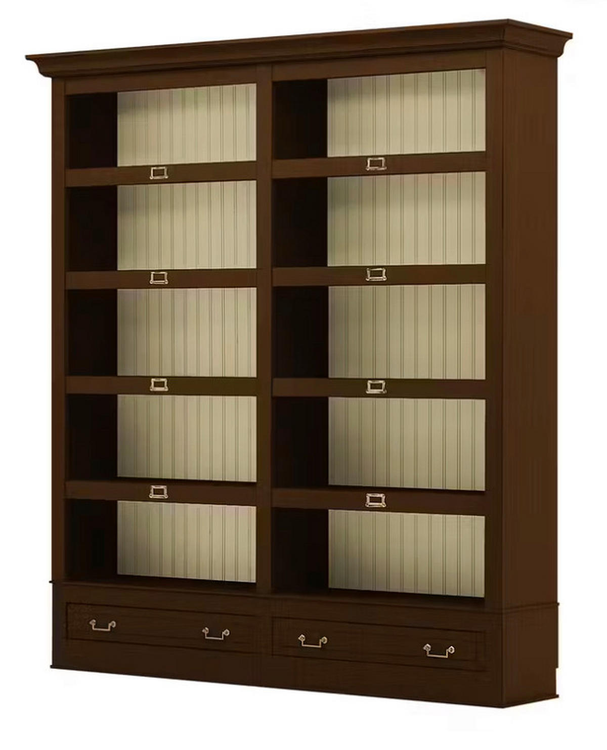 BÜCHERWAND Pinie massiv Creme, Nussbaumfarben  - Nussbaumfarben/Creme, LIFESTYLE, Holz/Metall (214/238,5/46,5cm) - Livetastic