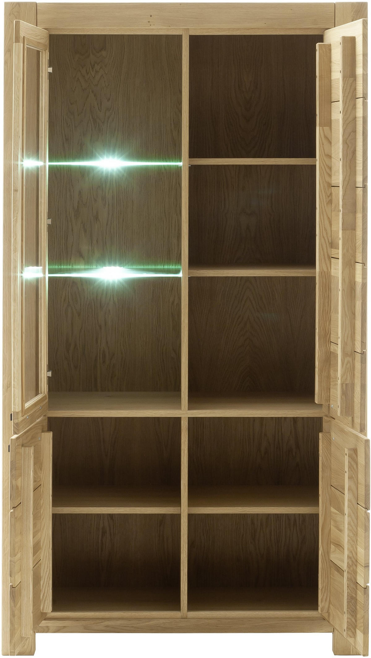 VITRINE  in massiv Wildeiche Wildeiche - Wildeiche/Schwarz, Natur, Glas/Holz (109/199/45cm) - Carryhome