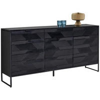 SIDEBOARD Schwarz  175/86/40 cm  - Schwarz, Trend, Holz/Metall (175/86/40cm) - Ambia Home