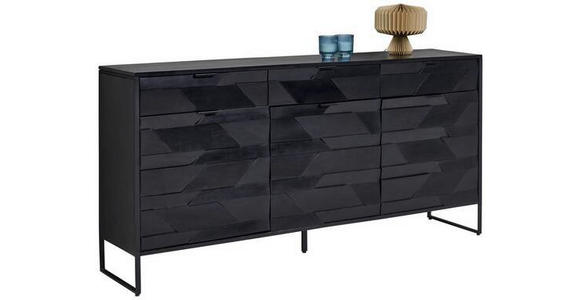 SIDEBOARD Schwarz  175/86/40 cm  - Schwarz, Trend, Holz/Metall (175/86/40cm) - Ambia Home