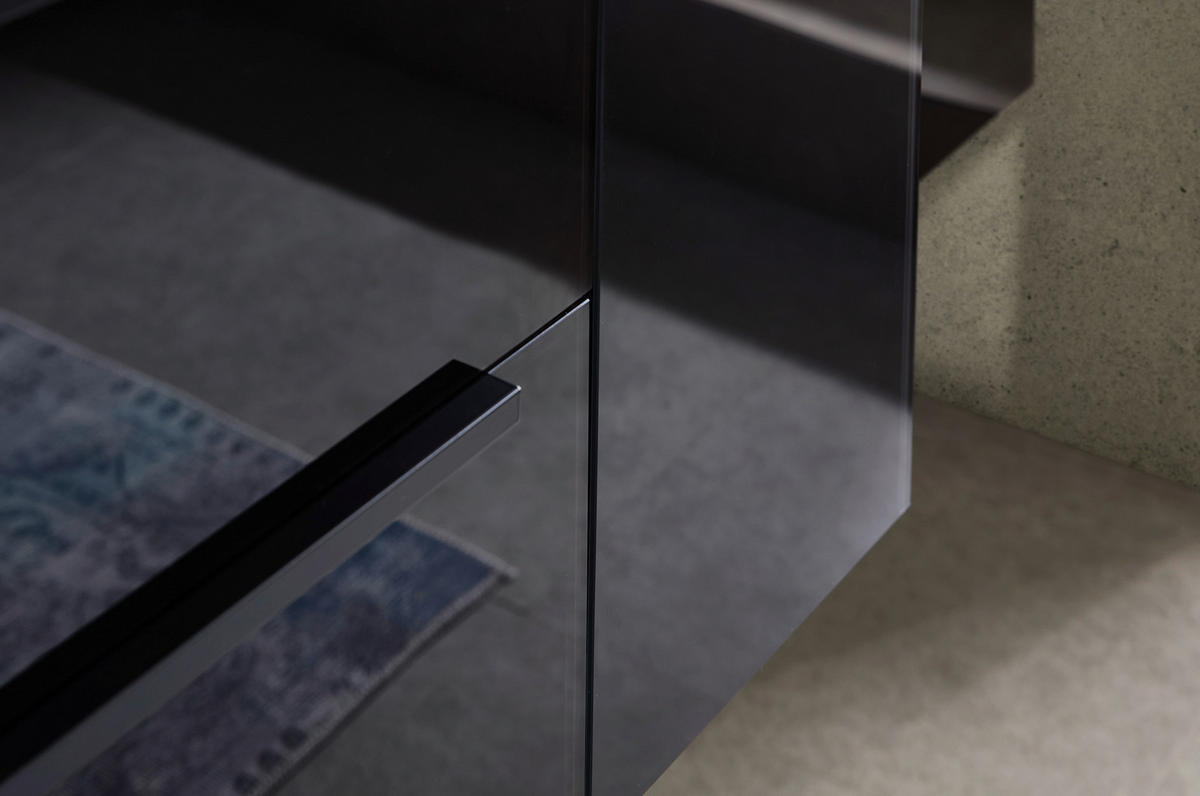 WASCHTISCHKOMBI 132 cm  - Schwarz/Weiß, Design, Glas/Holzwerkstoff (132cm) - Leonardo Living