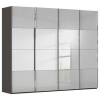 SCHWEBETÜRENSCHRANK 271/223/68 cm 4-türig Graphitfarben, Grau  - Chromfarben/Graphitfarben, Design, Glas/Holzwerkstoff (271/223/68cm) - Novel