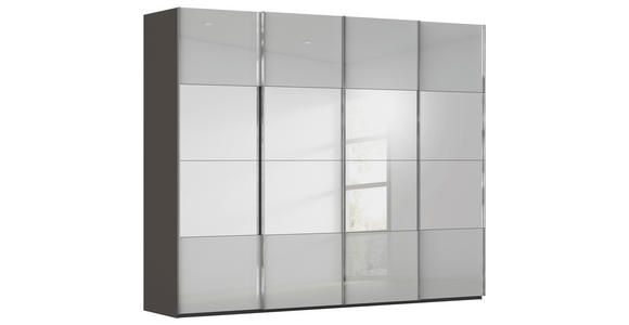 SCHWEBETÜRENSCHRANK 271/223/68 cm 4-türig Graphitfarben, Seidengrau  - Chromfarben/Seidengrau, Design, Glas/Holzwerkstoff (271/223/68cm) - Novel