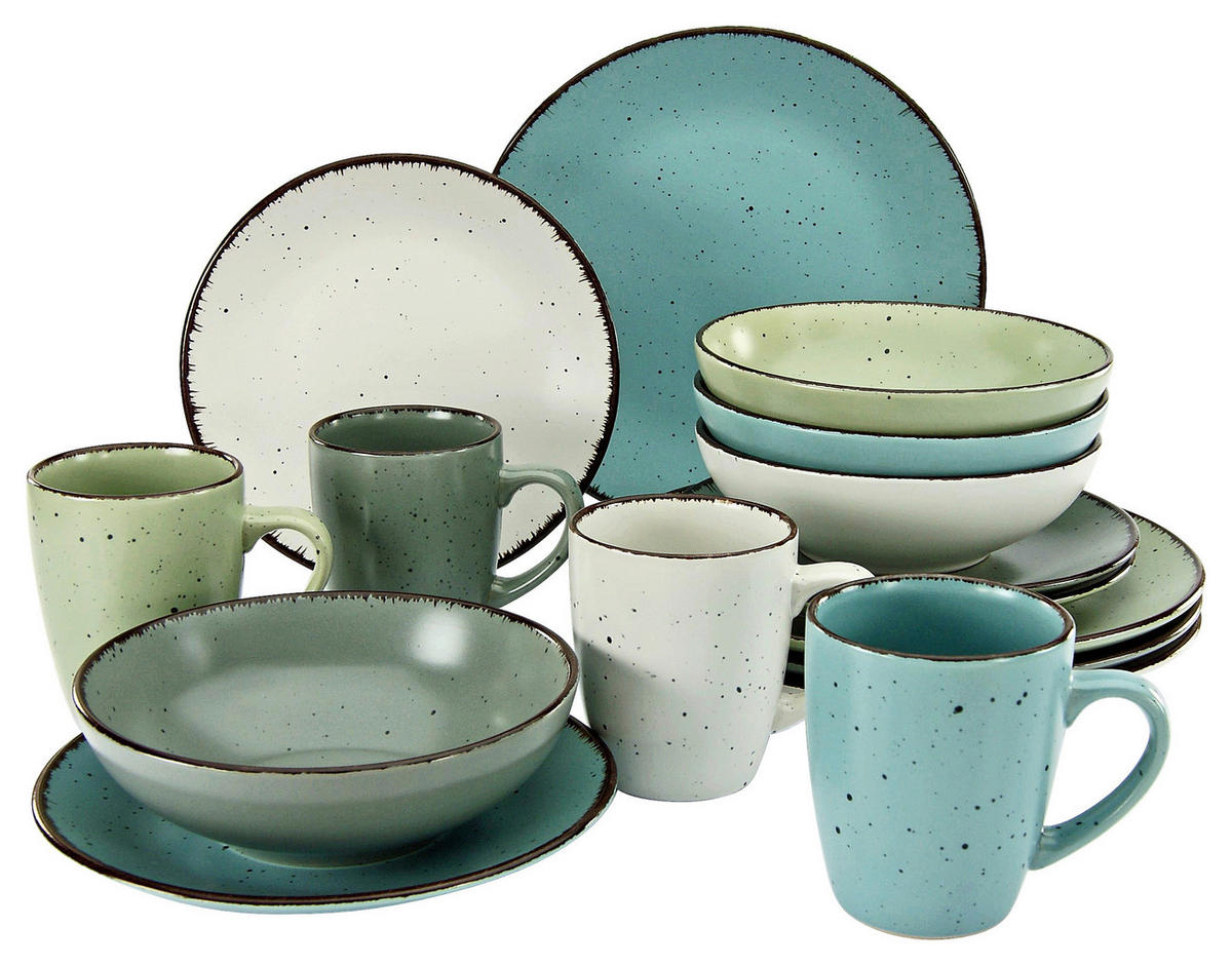 KOMBISERVICE FASHION Multicolor Fashion 16-teilig 4 Personen  - Multicolor, KONVENTIONELL, Keramik - Creatable