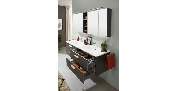 BADEZIMMER  in 185 cm  - Eichefarben/Eiche Artisan, KONVENTIONELL, Glas/Holz (185cm) - Dieter Knoll