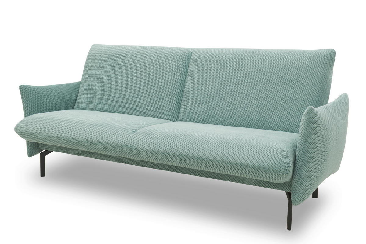 SCHLAFSOFA in Mikrofaser Mintgrün  - Schwarz/Mintgrün, Design, Textil/Metall (234/102/95cm) - MID.YOU