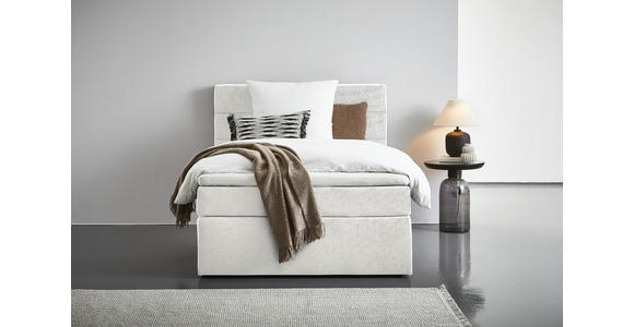 BOXSPRINGBETT 120/200 cm in Grauweiß - Grauweiß/Schwarz, KONVENTIONELL, Textil (120/200cm) - Carryhome