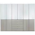 DREHTÜRENSCHRANK 300/236/58 cm 6-türig  - Chromfarben/Weiß, Design, Glas/Holzwerkstoff (300/236/58cm) - Novel