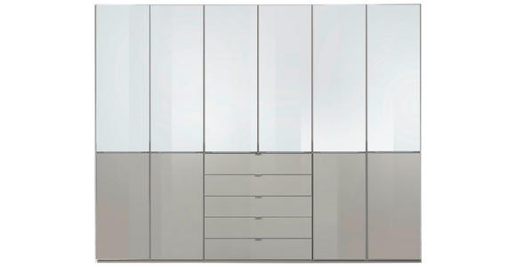DREHTÜRENSCHRANK 300/236/58 cm 6-türig - Chromfarben/Weiß, Design, Glas/Holzwerkstoff (300/236/58cm) - Novel