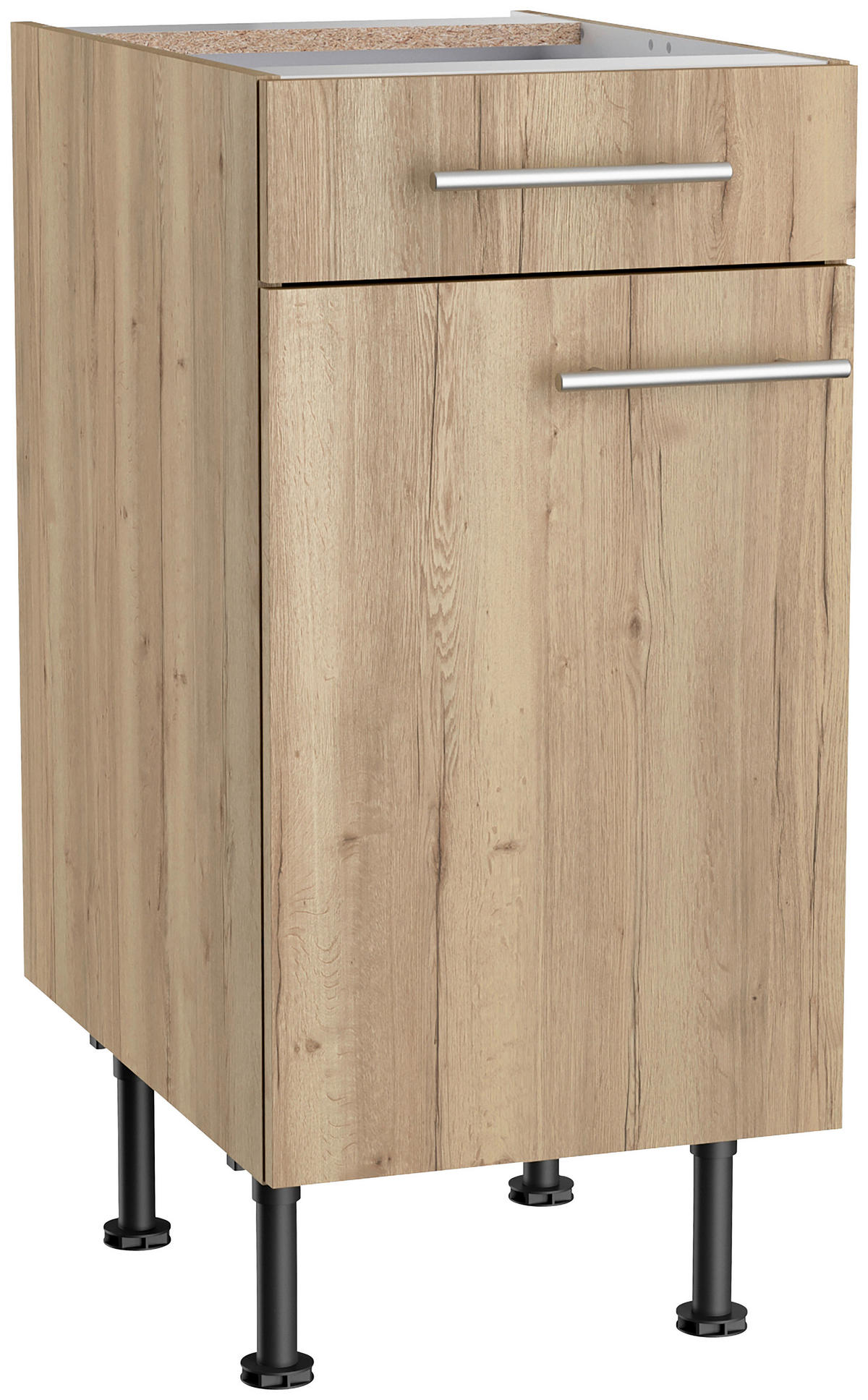 KÜCHENLEERBLOCK 270 cm   in Eichefarben  - Edelstahlfarben/Eichefarben, Basics, Holzwerkstoff/Metall (270cm) - Optifit