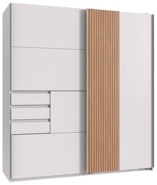 SCHWEBETÜRENSCHRANK 180/198/65 cm 2-türig Weiß, Eiche Artisan  - Weiß/Eiche Artisan, MODERN, Holzwerkstoff/Metall (180/198/65cm) - MID.YOU