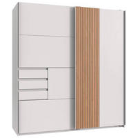 SCHWEBETÜRENSCHRANK 180/198/65 cm 2-türig Weiß, Eiche Artisan  - Weiß/Eiche Artisan, MODERN, Holzwerkstoff/Metall (180/198/65cm) - MID.YOU