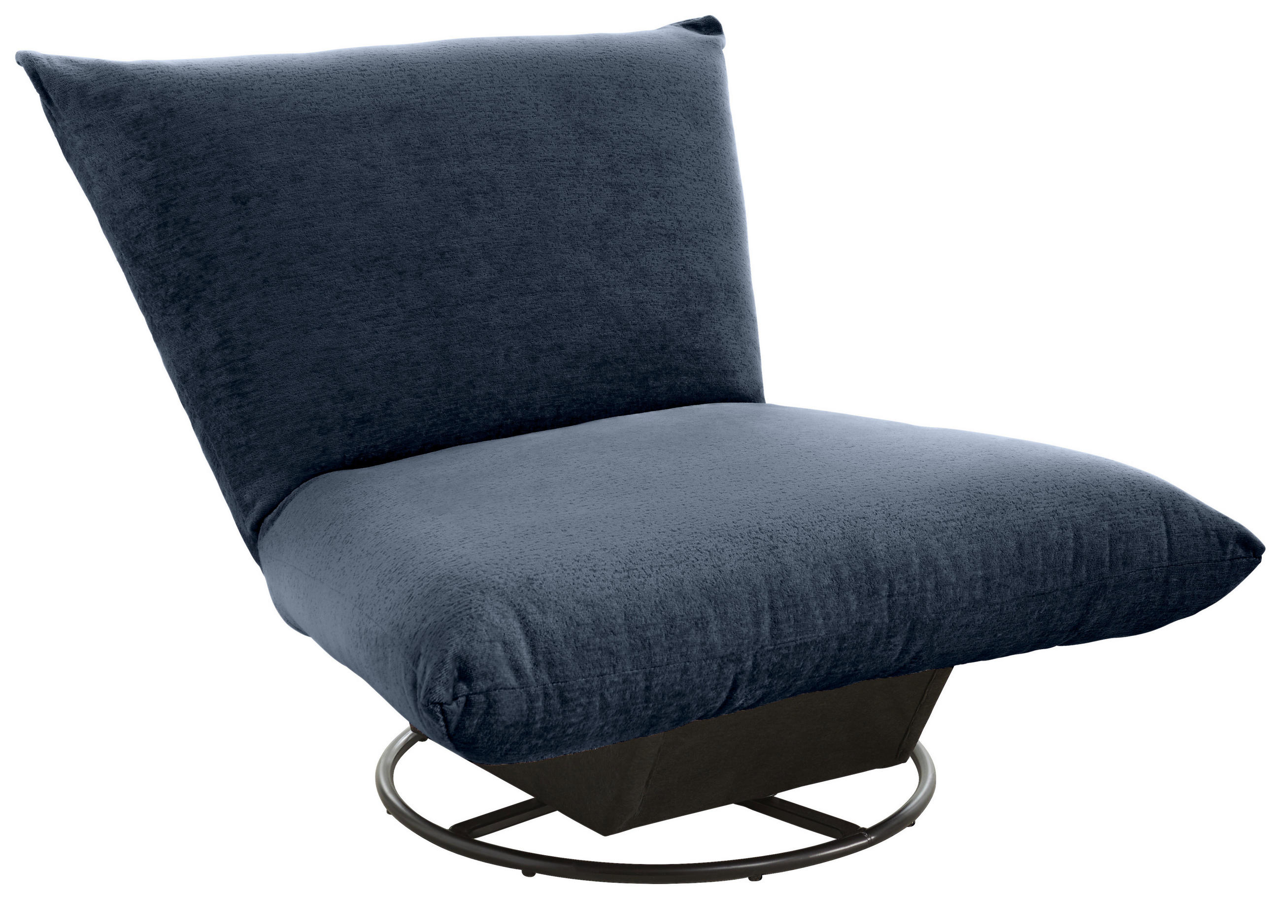 RELAXSESSEL in Textil Dunkelblau  - Schwarz/Dunkelblau, Design, Textil/Metall (100/78/96cm) - Livetastic