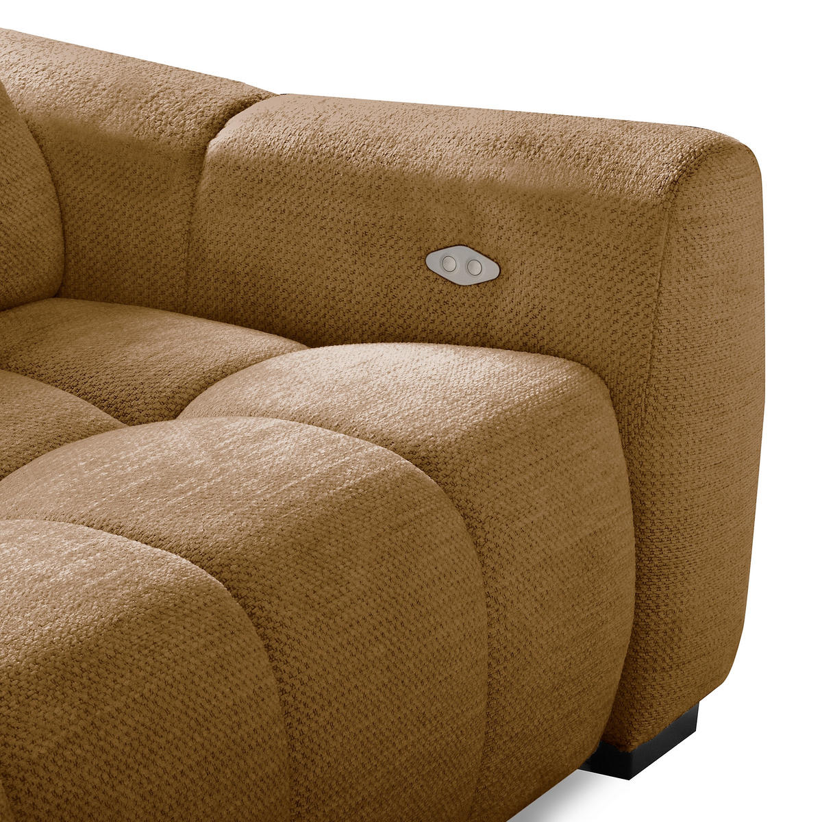 ECKSOFA  Webstoff Rostfarben  - Rostfarben/Schwarz, Design, Kunststoff/Textil (177/274cm) - Livetastic